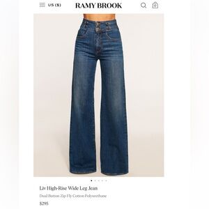 Ramy Brook Liv High-Rise Wide Leg Jeans